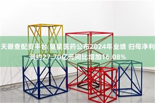 天眼查配资平台 复星医药公布2024年业绩 归母净利润约27.70亿元同比增加16.08%