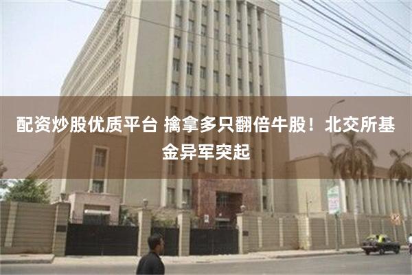 配资炒股优质平台 擒拿多只翻倍牛股！北交所基金异军突起