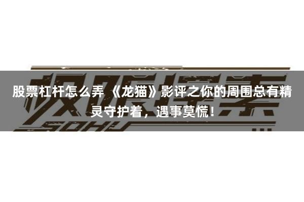 股票杠杆怎么弄 《龙猫》影评之你的周围总有精灵守护着，遇事莫慌！